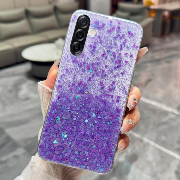 For Samsung Galaxy A36 / A56 5G Sequins Glitter Gradient Epoxy TPU Phone Case(Purple)