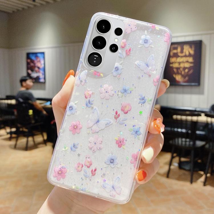 For Samsung Galaxy S26 Ultra 5G Fresh Small Floral Epoxy TPU Phone Case(D06 Love of Butterfly)