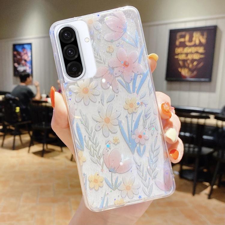For Samsung Galaxy A36 / A56 5G Fresh Small Floral Epoxy TPU Phone Case(D03 Floral Pink)