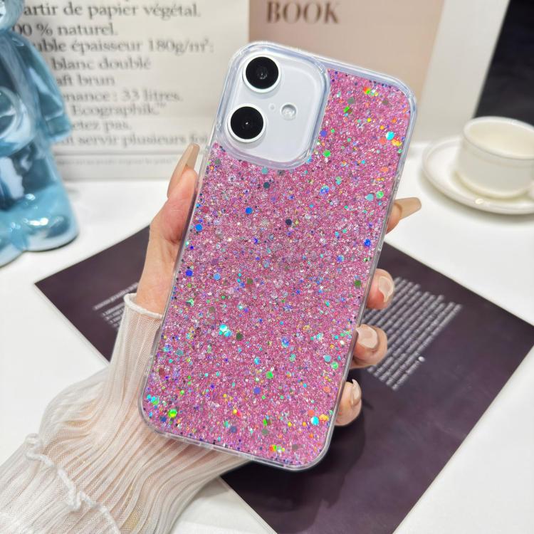 

For iPhone Air Glitter Sequins Epoxy TPU Phone Case(Pink)