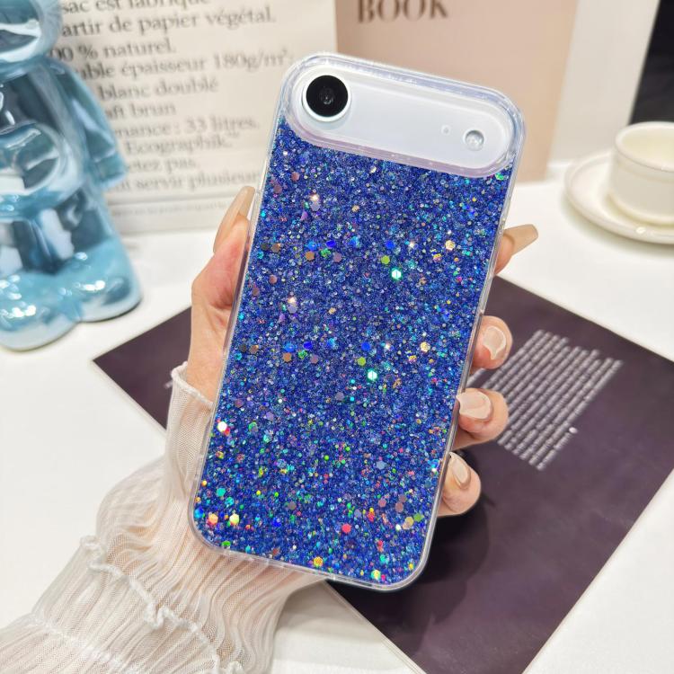 

For iPhone 17 Glitter Sequins Epoxy TPU Phone Case(Blue)