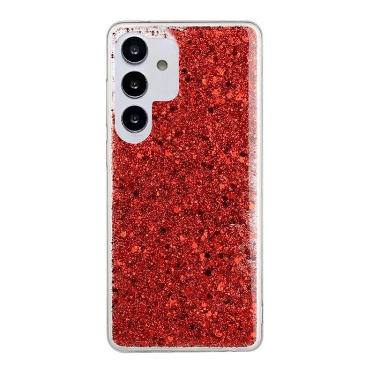 For Samsung Galaxy S25 FE 5G Glitter Sequins Epoxy TPU Phone Case(Red)