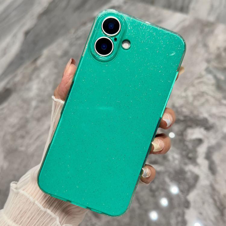 For iPhone 17 Jelly Glitter Solid Color TPU Phone Case(Green)