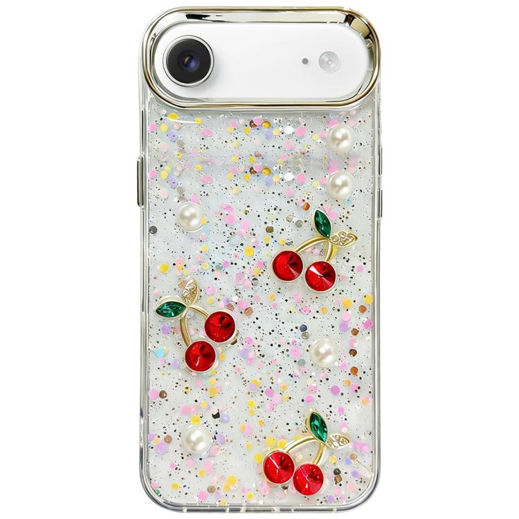 

For iPhone Air Glitter 3D Cherry Epoxy Resin Phone Case(Cherry Pearl)