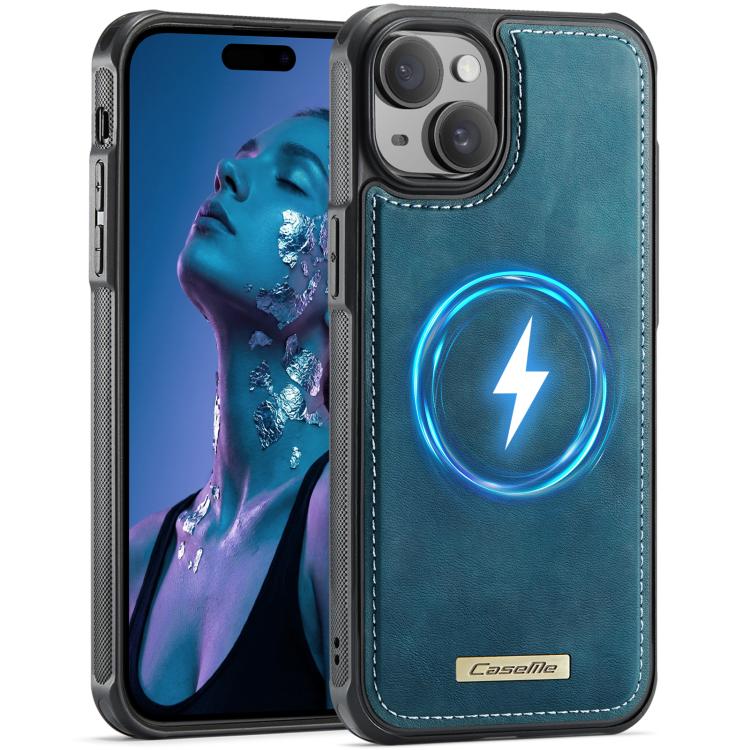 For iPhone 13 CaseMe C69 Series Magnetic Vegan Leather Back Phone Case(Green)