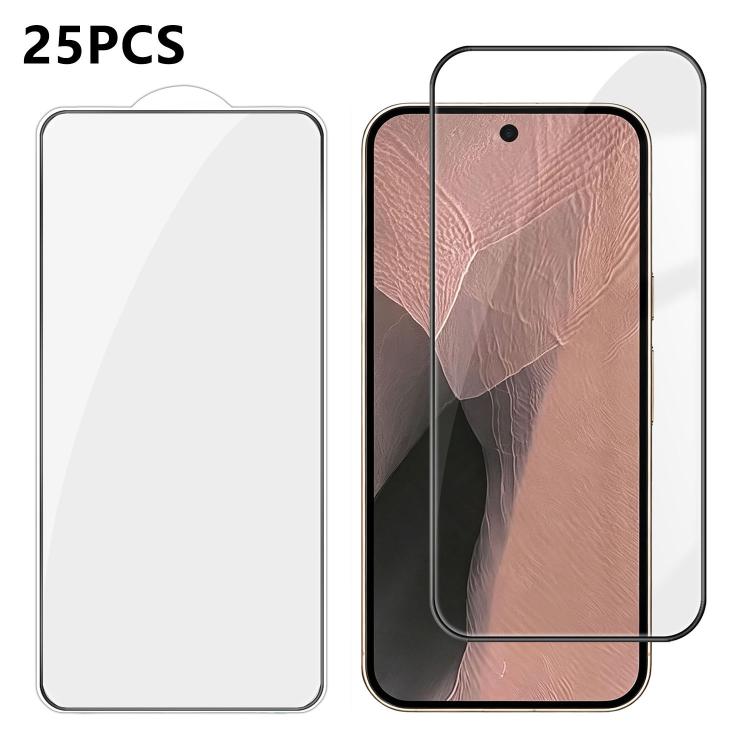 For Google Pixel 11 Pro XL 25pcs High-Aluminum Full-Coverage Anti-Fingerprint Screen-Printed HD Tempered Glass Film