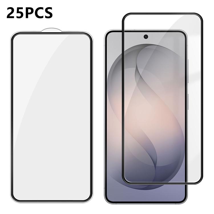For Galaxy S26+ 5G 25pcs High-Aluminum Full-Coverage Anti-Fingerprint Screen-Printed HD Tempered Glass Film