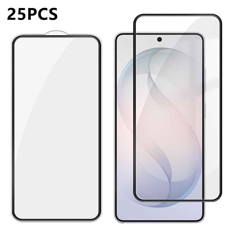 For Galaxy S26 Ultra 5G 25pcs High-Aluminum Full-Coverage Anti-Fingerprint Screen-Printed HD Tempered Glass Film