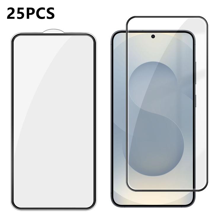 For Galaxy S25+ 5G 25pcs High-Aluminum Full-Coverage Anti-Fingerprint Screen-Printed HD Tempered Glass Film