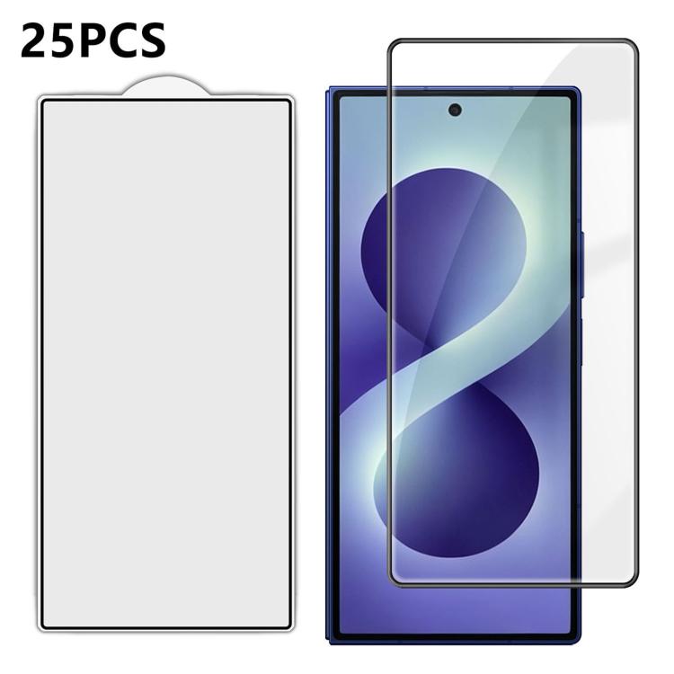 For Galaxy Z Fold8 Ultra 5G Outer Screen 25pcs High-Aluminum Full-Coverage Anti-Fingerprint Screen-Printed HD Tempered Glass Film