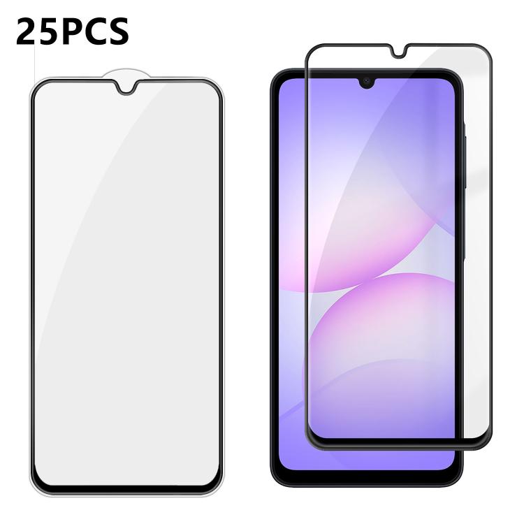 For Galaxy A08 4G / 5G 25pcs High-Aluminum Full-Coverage Anti-Fingerprint Screen-Printed HD Tempered Glass Film