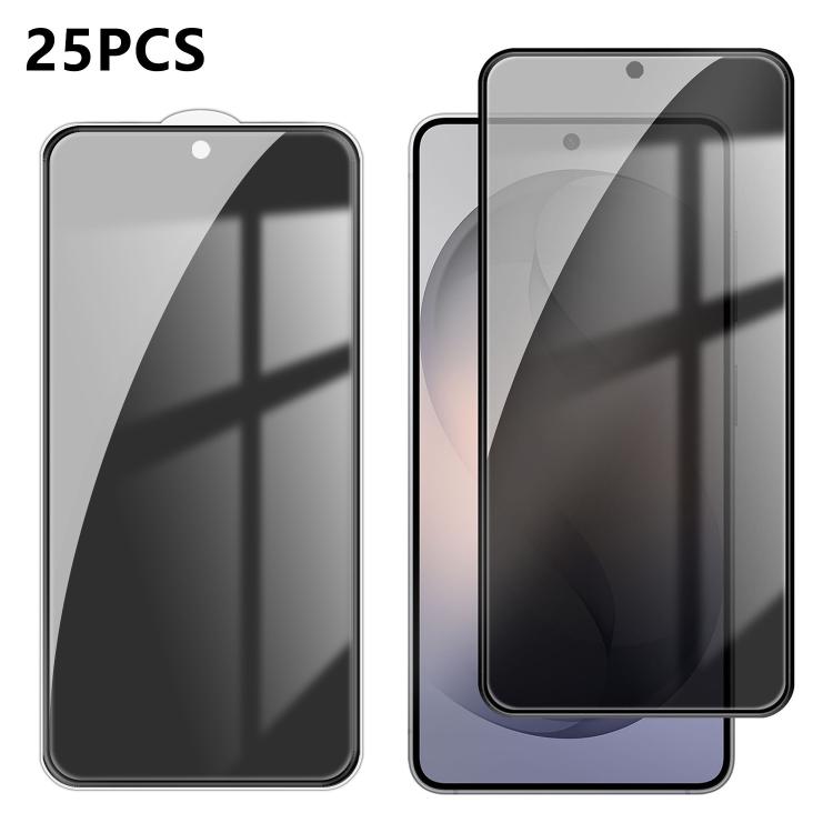 For Galaxy S26+ 5G 25pcs High-Aluminum Full-Coverage Anti-Fingerprint Screen-Printed Privacy Tempered Glass Film