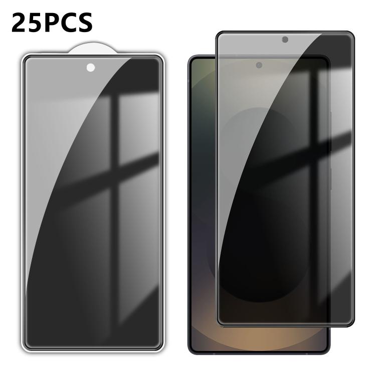 For Galaxy S25 Ultra 5G 25pcs High-Aluminum Full-Coverage Anti-Fingerprint Screen-Printed Privacy Tempered Glass Film