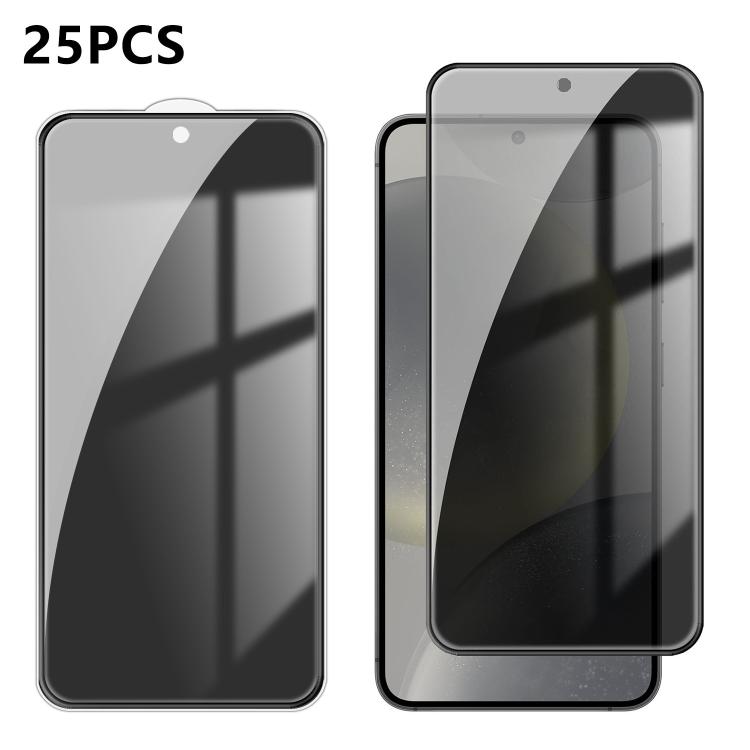 For Galaxy S24 5G 25pcs High-Aluminum Full-Coverage Anti-Fingerprint Screen-Printed Privacy Tempered Glass Film