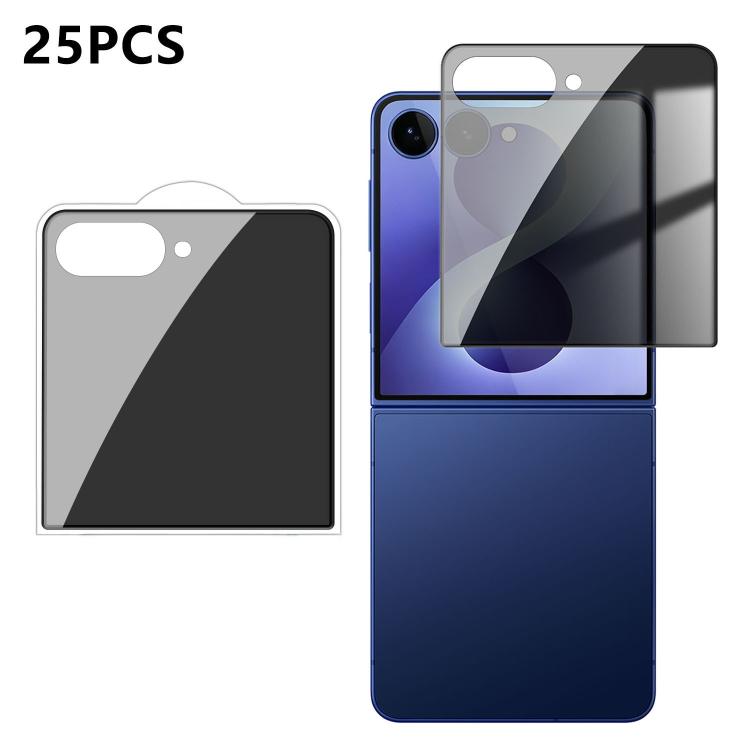 For Galaxy Z Flip8 5G Outer Screen 25pcs High-Aluminum Full-Coverage Anti-Fingerprint Screen-Printed Privacy Tempered Glass Film