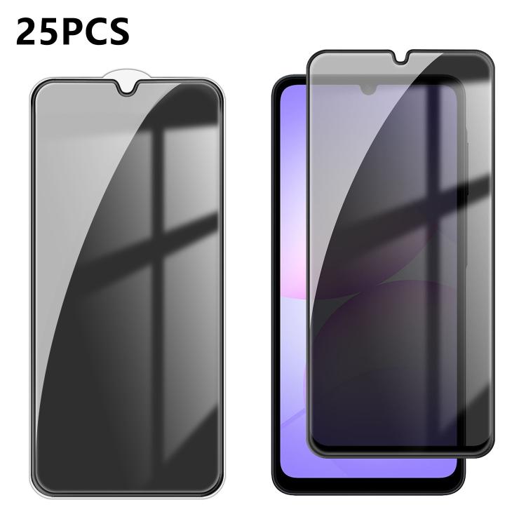 For Galaxy A08 4G / 5G 25pcs High-Aluminum Full-Coverage Anti-Fingerprint Screen-Printed Privacy Tempered Glass Film