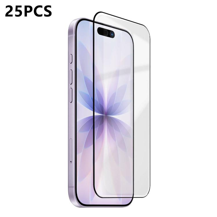 

For iPhone 17 25pcs Ultra-thin Ultrasonic HD Screen-Printed High-Alumina Full Glue Tempered Glass Film