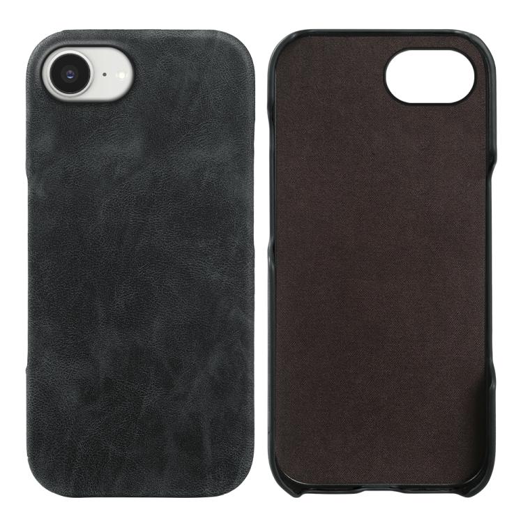 

For iPhone 17e / 16e Retro-skin Magnetic Vegan Leather Back Phone Case(Black)