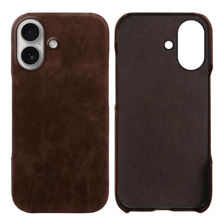 For iPhone 16 Plus Retro-skin Magnetic Vegan Leather Back Phone Case(Dark Brown)