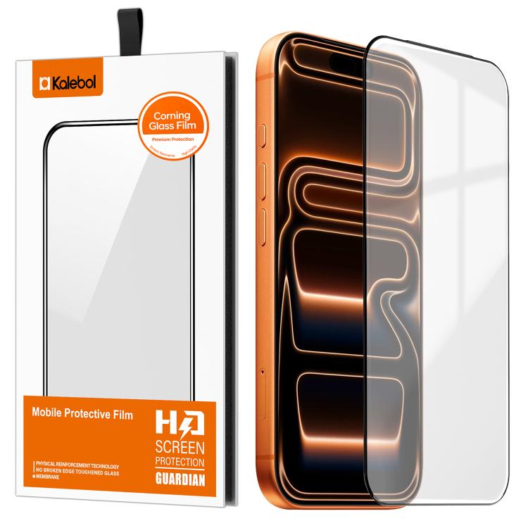 For iPhone 17 Pro Max Kalebol Corning Glass Screen Printed HD Super Strong Electroplated Tempered Glass Film