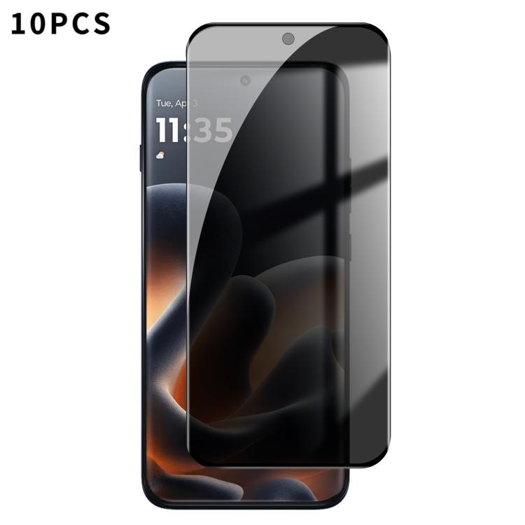 

For Motorola Edge 70 Pro 5G 10pcs Kalebol Curved High-Aluminum Screen-Printed Full-Coverage Anti-Fingerprint Black-Border Privacy Tempered Glass Film