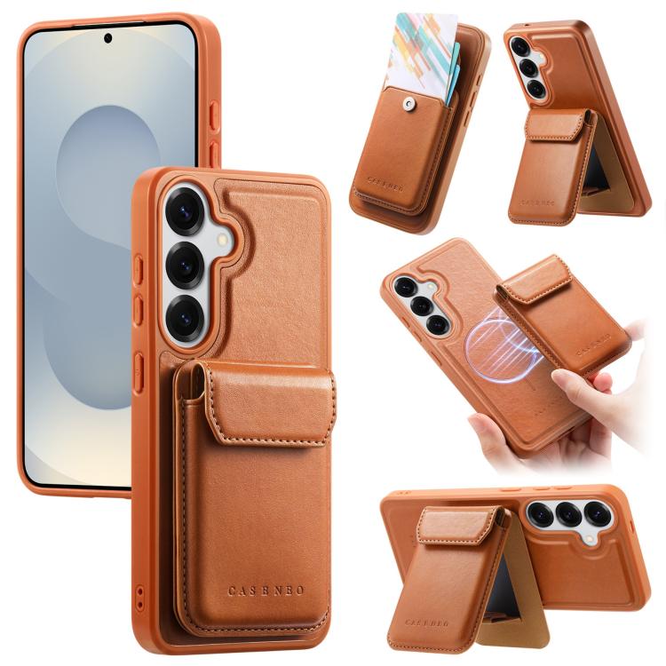 For Galaxy S26+ 5G CaseNeo Retro Multi-Card Bag Magnetic Back Phone Case(Brown) — купить у Sunsky-online WW