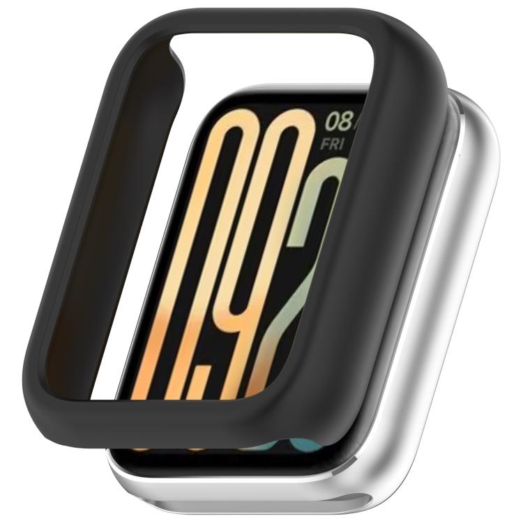 

For Xiaomi Smart Band 10 Pro Ceramic Half Coverage Hollow PC Watch Protective Case(Black)