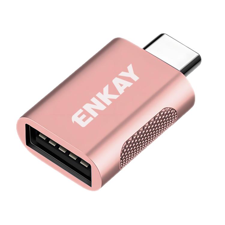 ENKAY ENK-AT131 10Gbps Female USB 3.2 A to Male USB C Data Adapter Zinc Alloy Converter(Pink)