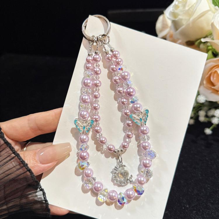 

Alloy Heart Butterfly Double-layer Crystal Chain(Purple)