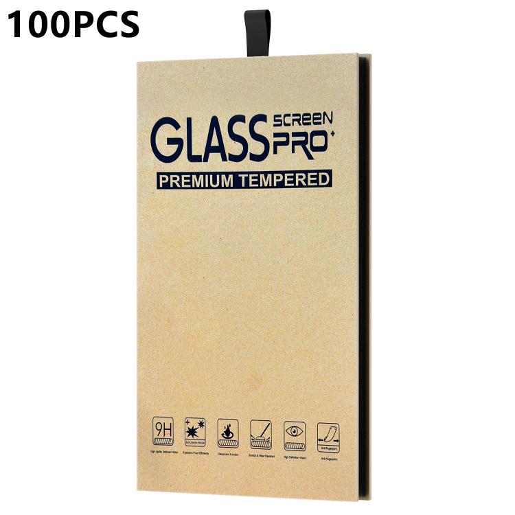 

100pcs Classic Kraft Paper Box Mobile Phone Screen Protector Flip-Top Rigid Packaging Box with Hook