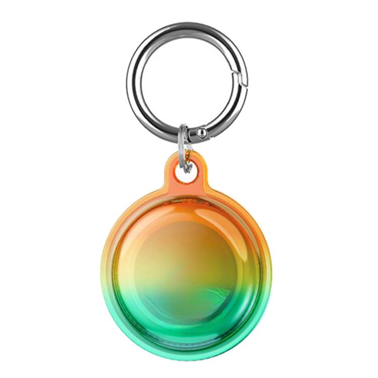 

For AirTag 2nd Gen / AirTag 1st Gen Shockproof TPU Full-Coverage Keychain Protective Cover(Gradient Orange Green)