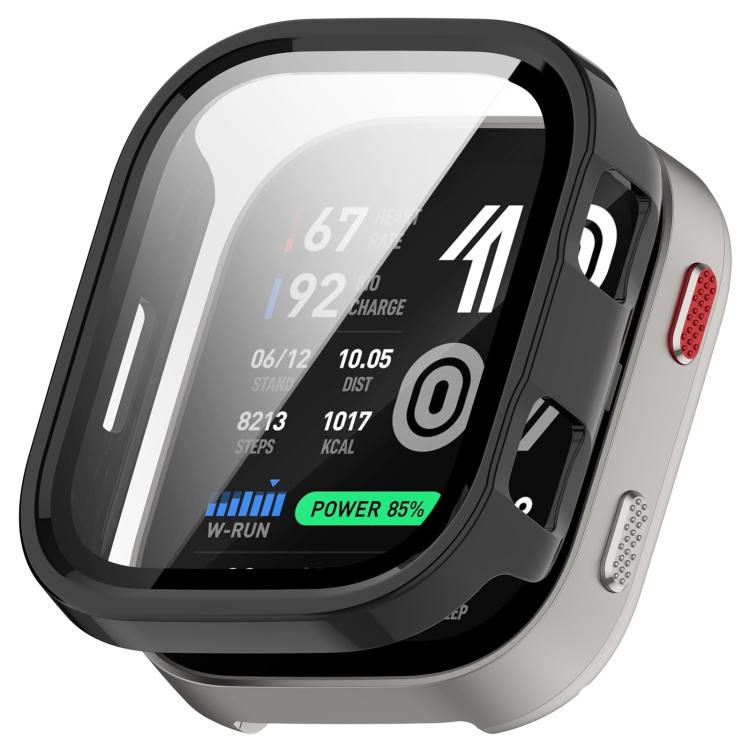 For Amazfit Bip Max Tempered Film Integrated PC Watch Protective Case(Black)