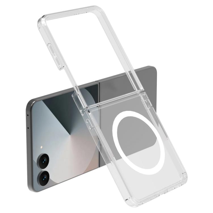 For Galaxy Z Flip8 5G LeReach TOC Clear Series Dual-Composite Armor TPU + Acrylic Shockproof Magnetic Phone Case(Transparent)