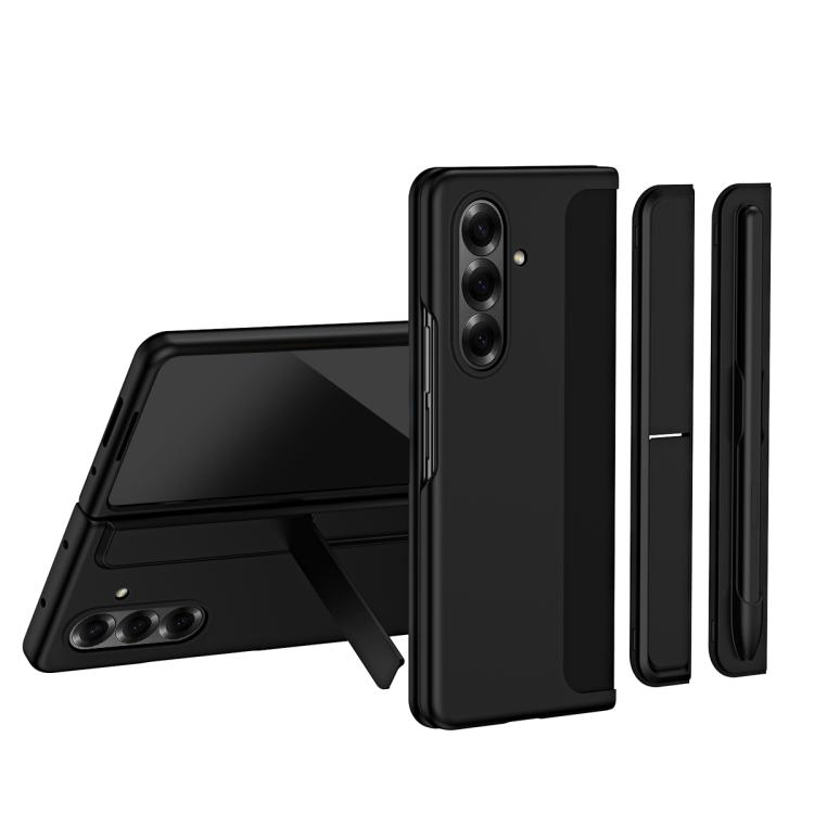 For Galaxy Z Fold8 Ultra 5G 2-in-1 Hard PC Folding Phone Case with Holder Pen Slot(Black)