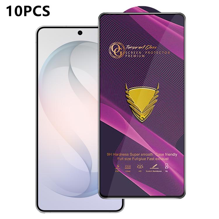 For Galaxy S26 Ultra 5G 10pcs OG Purple Large-Arc Anti-Static High-Alumina Screen-Printed HD Tempered Glass Film