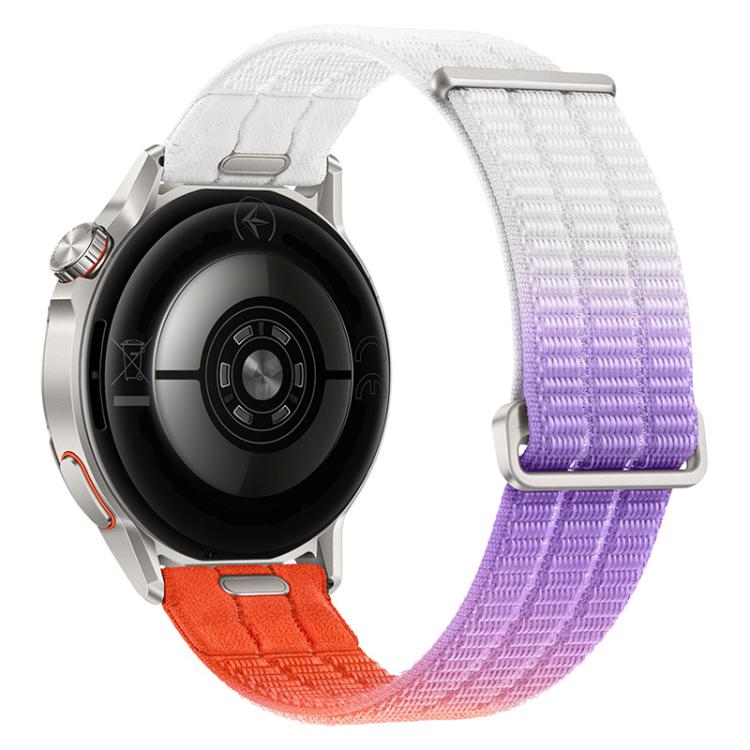 

18mm Quick Release Press Button Two Section Breathable Nylon Loop Watch Band(Dawn Orange)