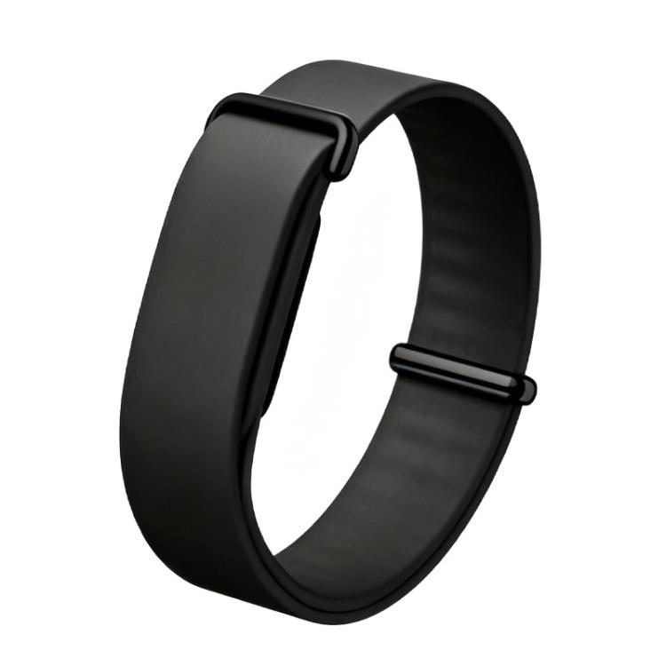 For Google Fitbit Air Solid Color Single Lap Silicone Loop Watch Band(Black)