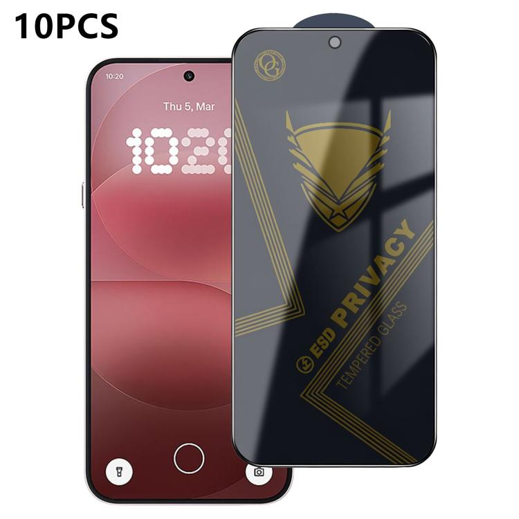 

For Nothing Phone 4a Pro 10pcs OG Golden Armor Anti-Static High-Aluminium Screen-Printed Privacy Tempered Glass Film