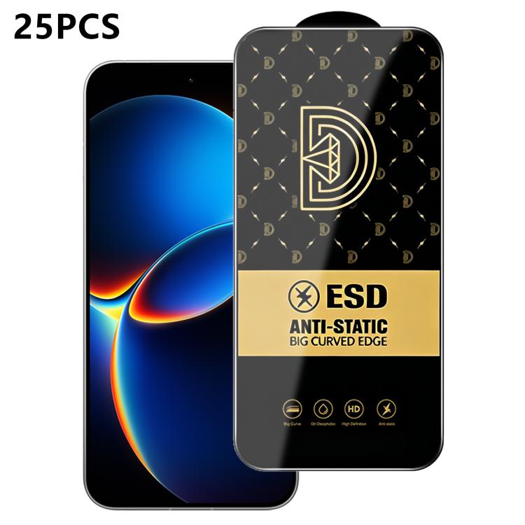For Redmi K90 Max 25pcs Royal Diamond Anti-Static Screen-Printed HD Tempered Glass Film