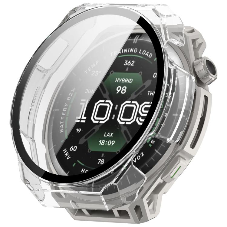 For Amazfit Balance 3 Tempered Glass Film Integrated PC Watch Protective Case(Transparent)