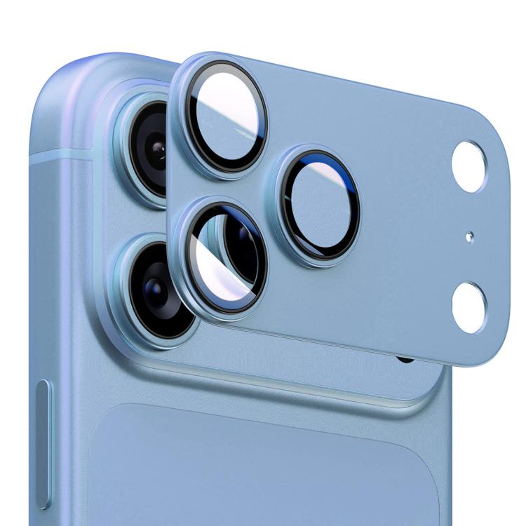 

For iPhone 18 Pro ENKAY Anti-reflection Camera Lens Frosted Armor Aluminium Alloy Tempered Glass Film(Light Blue)