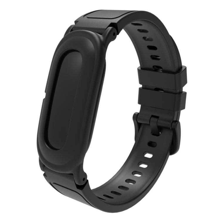 For Google Fitbit Air Solid Color Integrated Soft TPU Watch Band(Black)