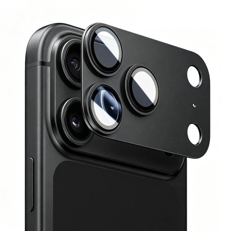 For iPhone 18 Pro Kalebol Imitation Step-Style AR+AF Anti-Reflection Coating One-Piece Metal Lens Film(Black)