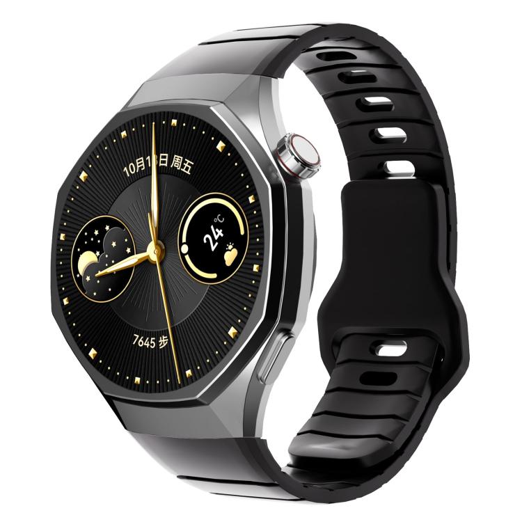 For Huawei Watch GT 6 Pro Dedicated Connector Armor-Style Reverse Buckle Silicone Watch Band(Black) — купить у Sunsky-online WW