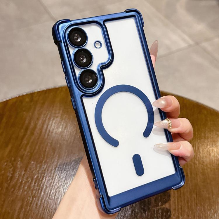 

For Galaxy S26+ 5G Electroplated Matte Acrylic Magnetic Phone Case(Blue)