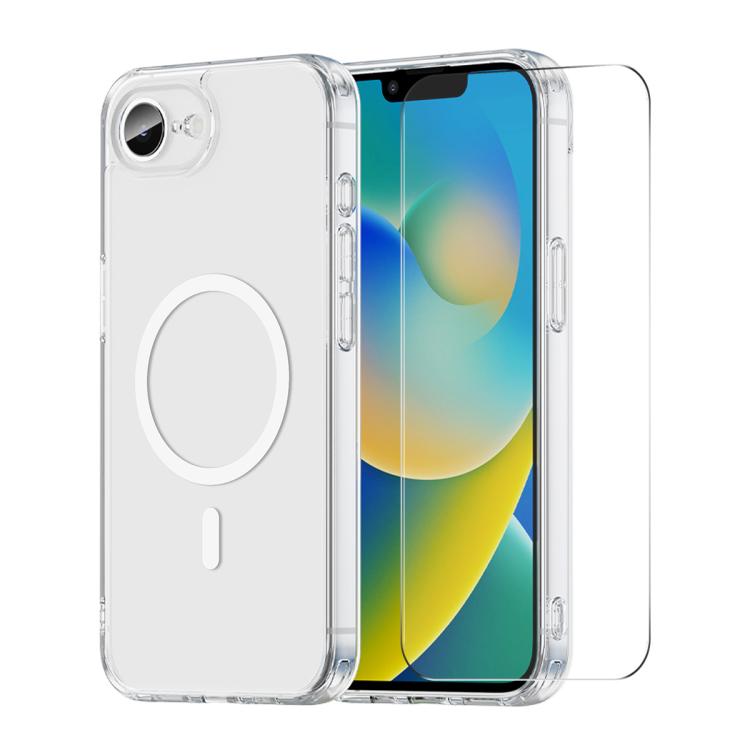 For iPhone 17e / 16e ENKAY Hat-Prince Magnetic Matte Translucent Phone Case with Large Arc Film(Transparent)