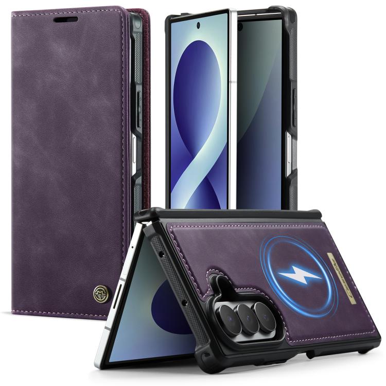 For Galaxy Z Fold8 Ultra 5G CaseMe C49 Magnetic RFID Blocking Detachable Wallet Leather Phone Case(Purple)