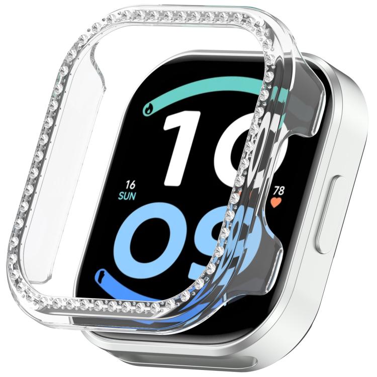 For Redmi Watch 6 Active Diamond Half Coverage Hollow PC Watch Protective Case(Transparent)