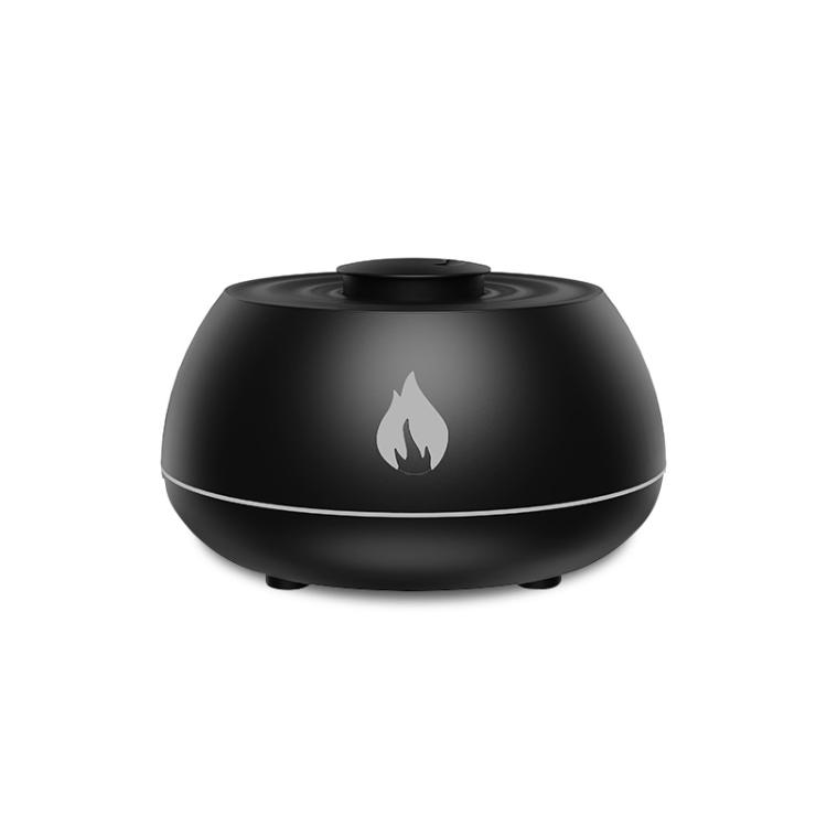 Flame Essential Oil Diffuser 130ml Ultrasonic Aromatherapy Humidifier, 7 Color Gradient Light(Black)