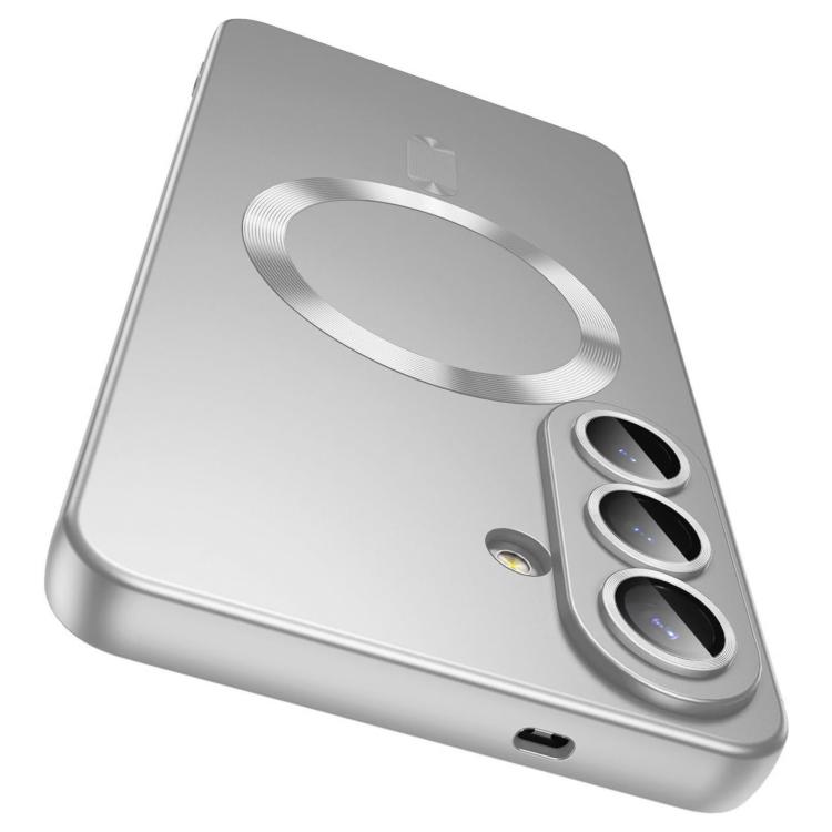 For Galaxy S23 FE 5G Ultra thin Metallic TPU MagSafe Phone Case with Lens Film(Silver)